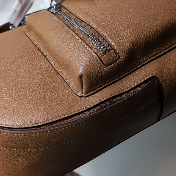 Coach 2540 Mens Refined Pebble Leather West Pack Silver/Light Saddle -Firm Price - Picture 4 of 16